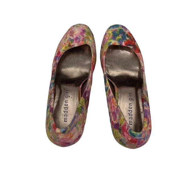 Madden Girl Pink Getta Floral Round Toe Platform Pumps Size 6 Women’s - Picture 5 of 8